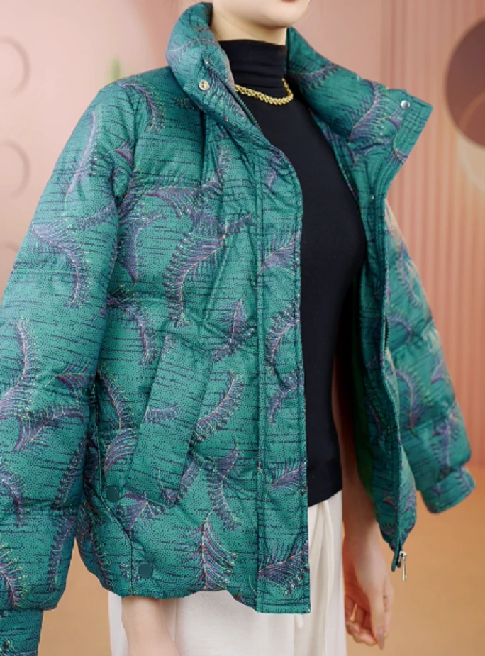 2024杭州原版正品保暖气质减龄宽松加厚羽绒服ZF-R019