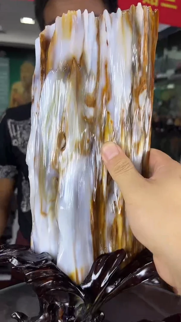 缅甸天然树化玉摆件