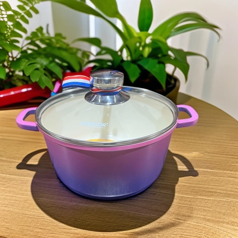 DONNOR20CM珐琅渐变陶瓷汤锅家用不粘锅不挑炉灶