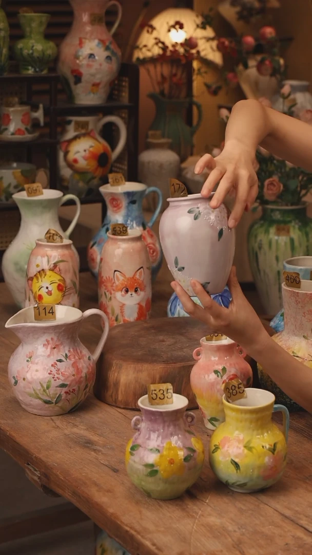 陶瓷景德镇设计师手作花器摆件侘寂风172