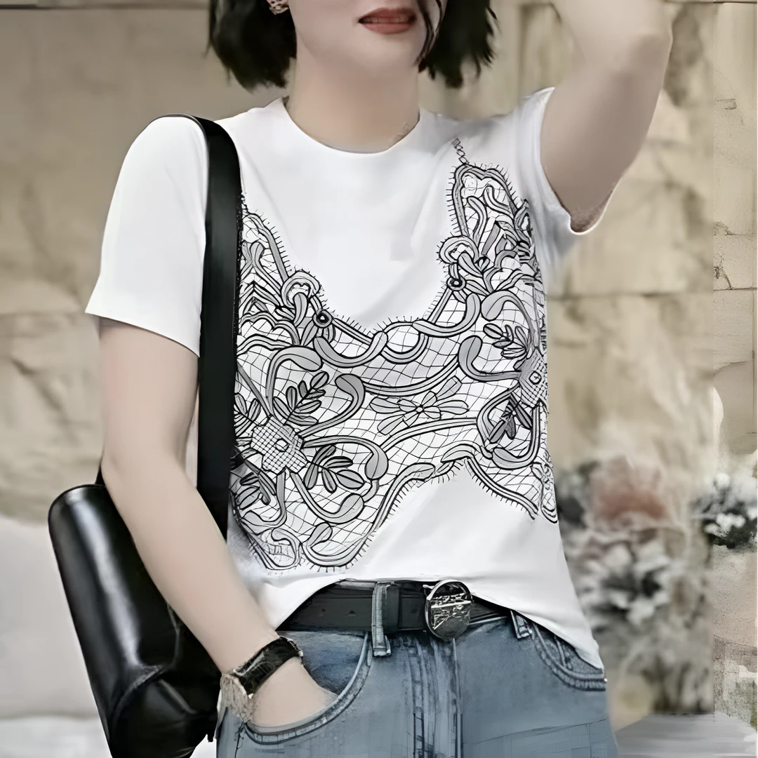 【玲子现货】 2539 蕾丝假两家显瘦时尚上衣女