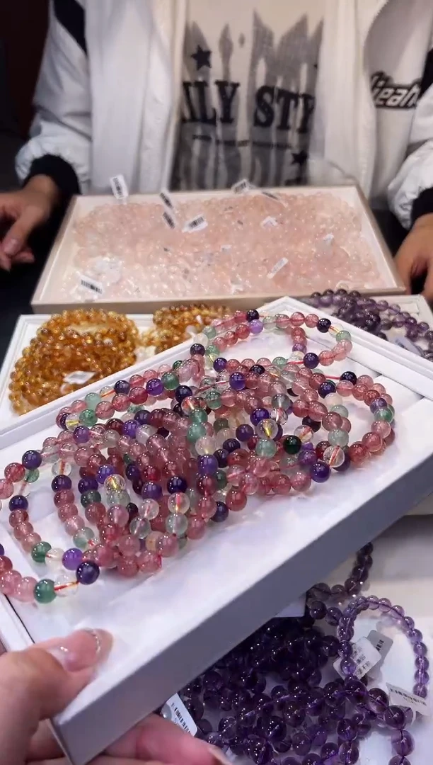 【闪购商品】水晶/未镶嵌多宝草莓晶手串8mm