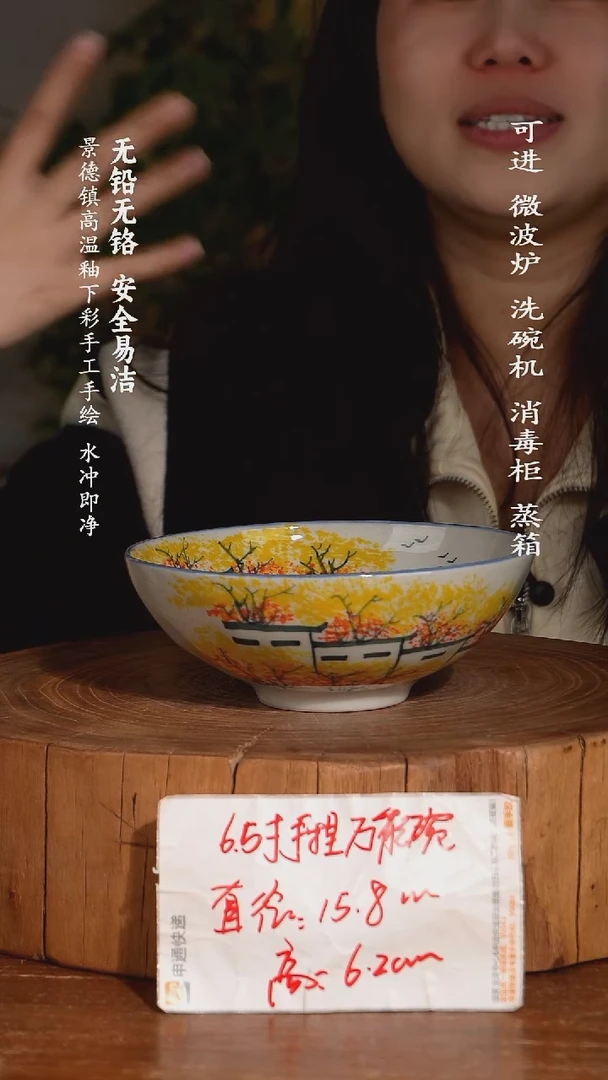 碗陶瓷景德镇高温瓷釉下彩手绘陶瓷