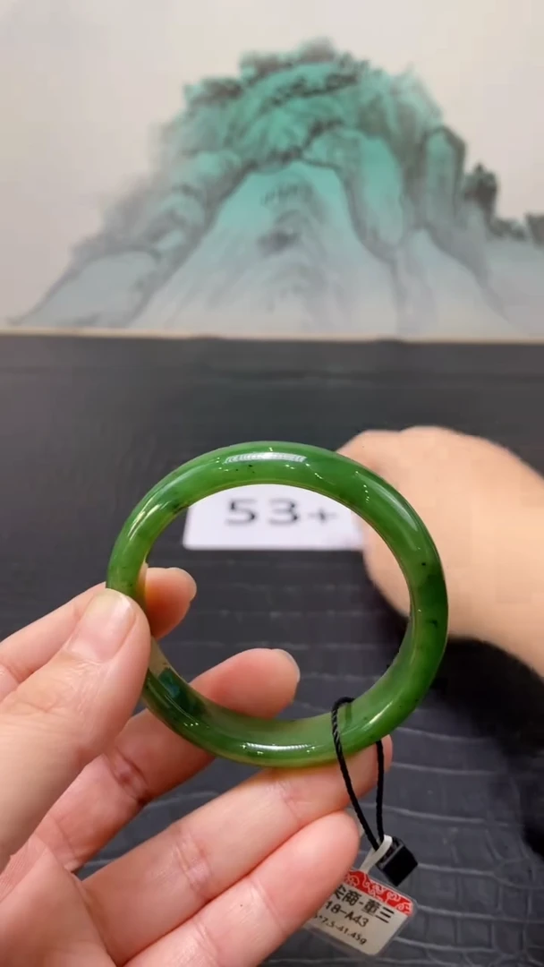 未镶嵌手镯和田玉（碧玉）江**毛53+