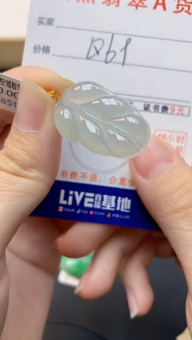 颈饰18K金镶嵌翡翠天然缅甸A货翡翠
