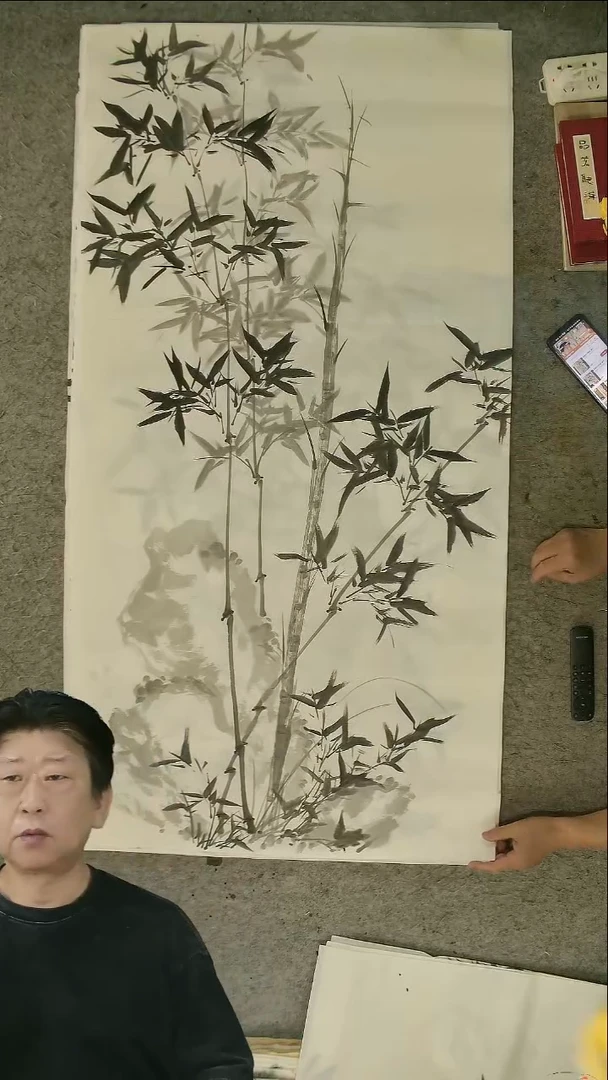 国画四尺整张  墨竹