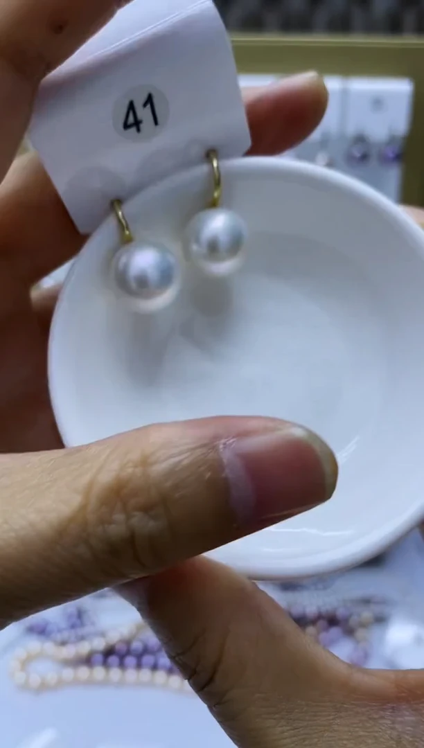 银S925镶嵌耳饰淡水珍珠41