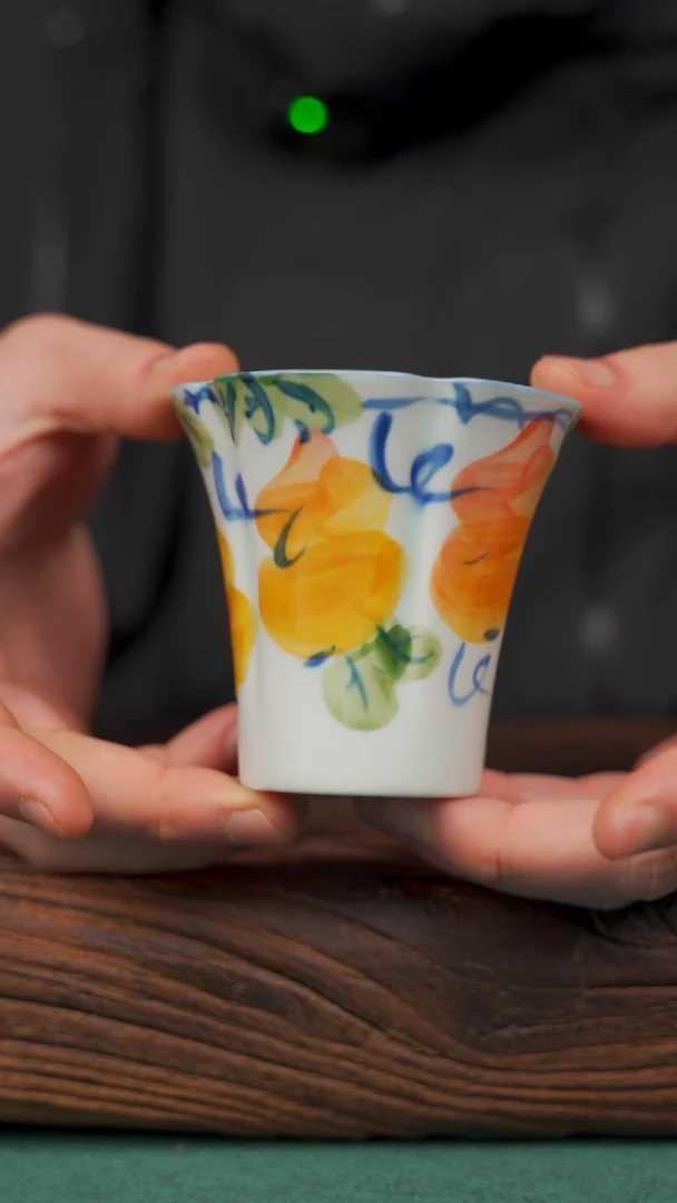 【闪购商品】瓷片20寻一缕瓷香杯釉下手工手绘瓷器