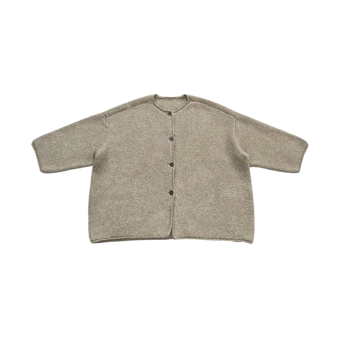 【LLE】复古廓形圆领纯棉针织开衫外套JJ20697