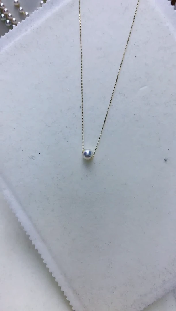 【闪购商品】海水珍珠饰品18K金镶嵌8-9路路通不含金链