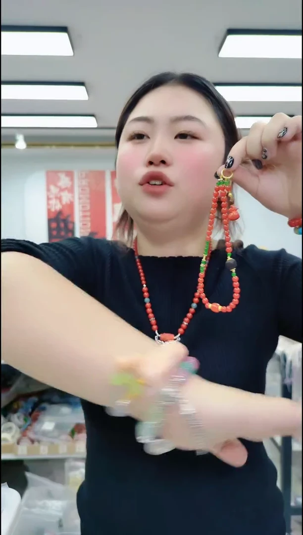 【闪购商品】南红玛瑙颈饰合金3166 柿子红手机链