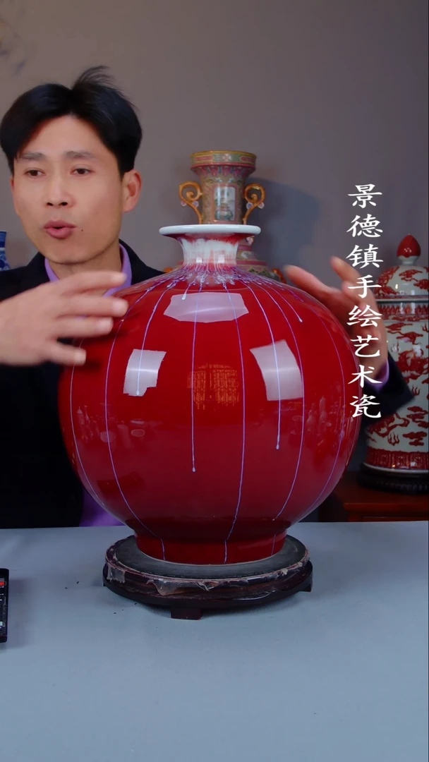 摆件陶瓷景德镇手工手绘陶瓷摆件60