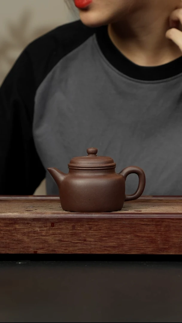 紫砂茶壶老紫泥 剑流德钟