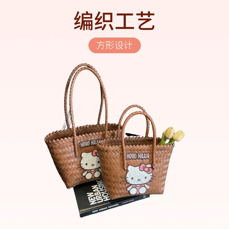 藤条编织包菜篮子编织女通勤度假风大容量手藤编包包成品