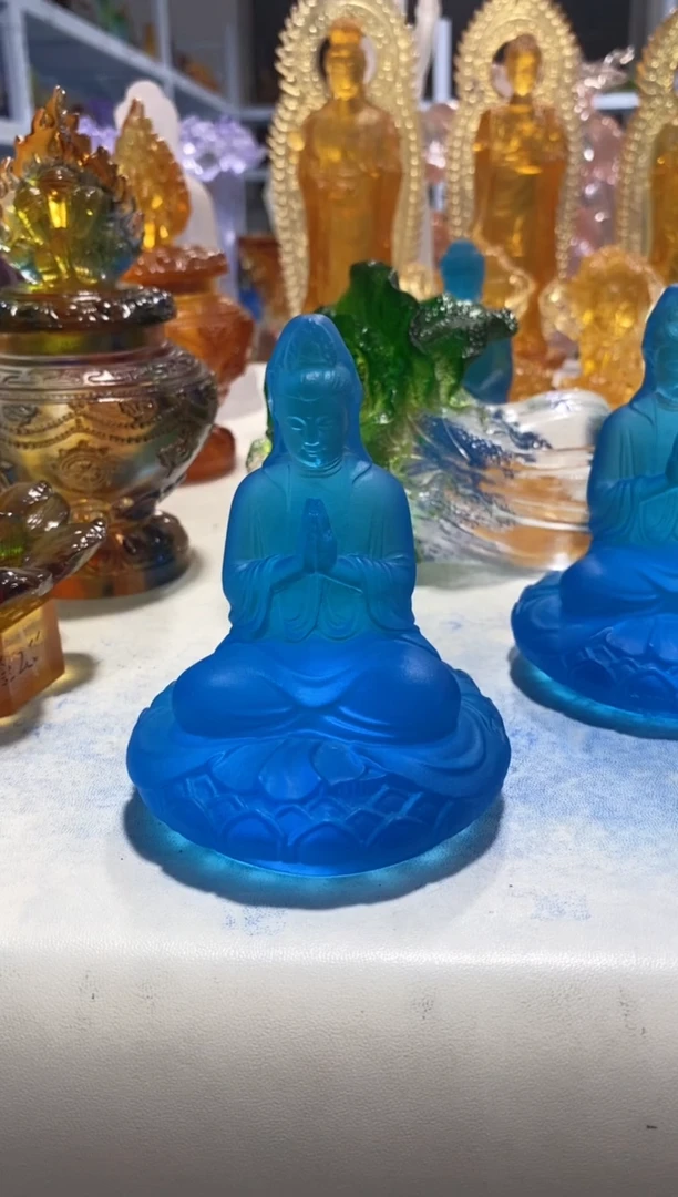 手工艺品琉璃441观音微瑕 古法琉璃 假一罚十 有运费险