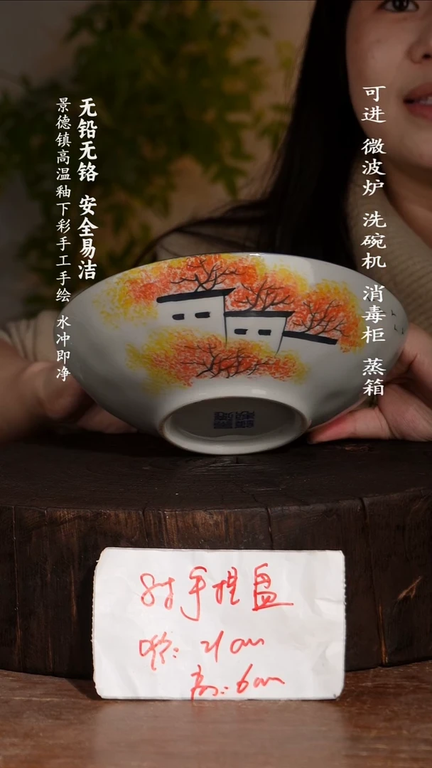 碗陶瓷景德镇高温瓷釉下彩手绘陶瓷