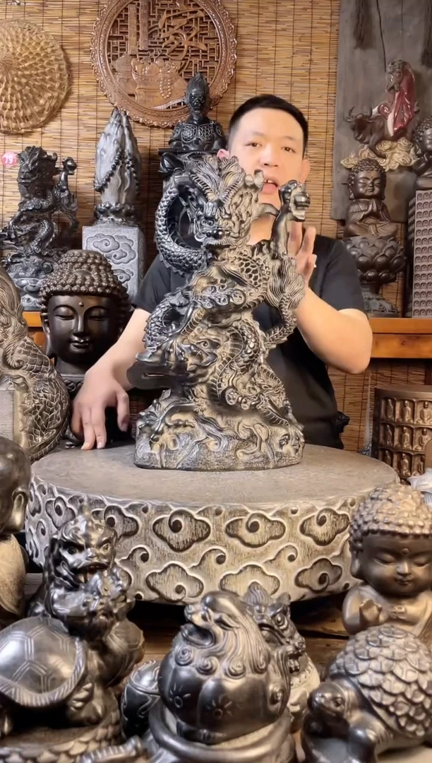 石材50飞龙天然青石雕刻