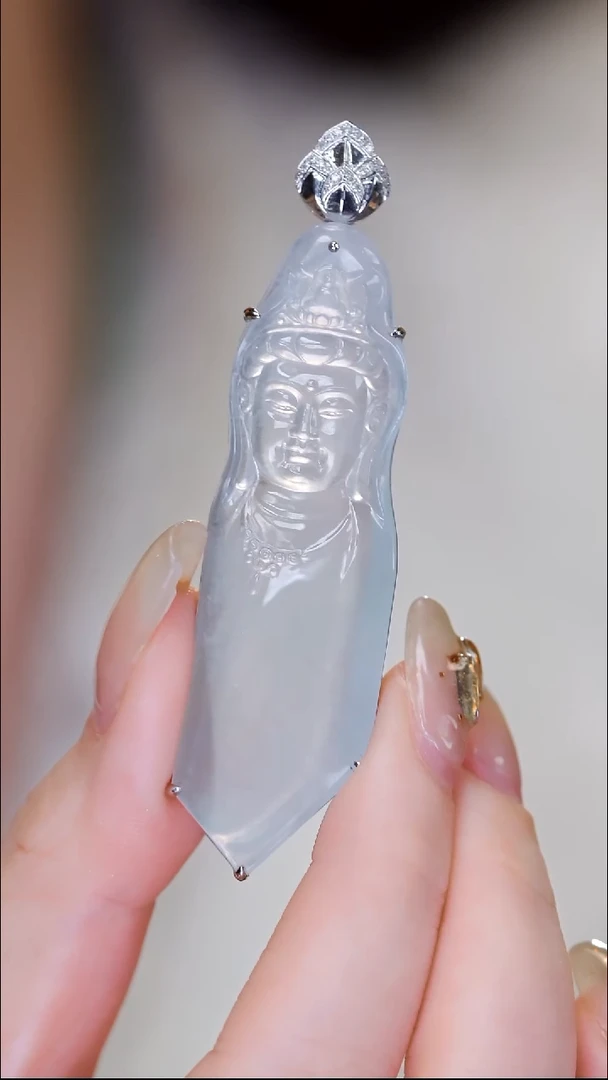 吊坠(不含链)18K金镶嵌翡翠56