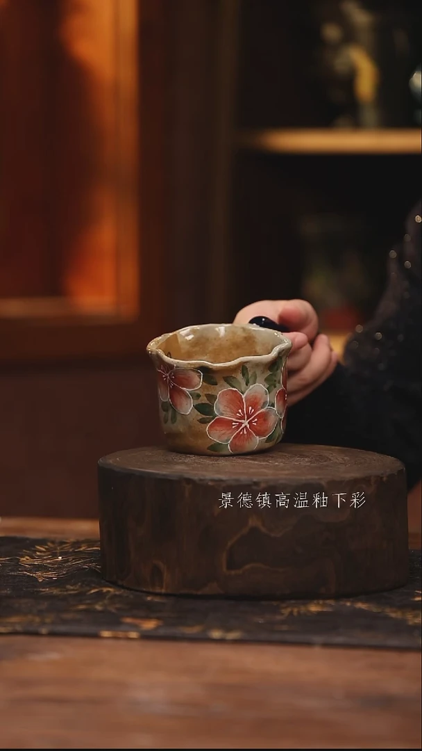 陶瓷 景德镇高温釉下手绘陶瓷@L509@