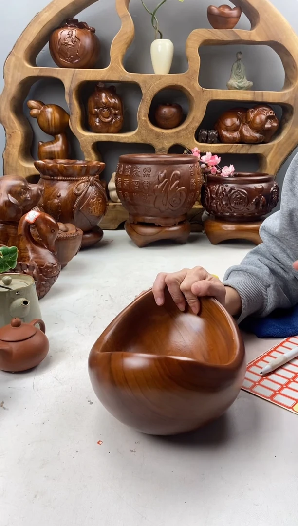 香樟木A41元宝果盆/尺寸