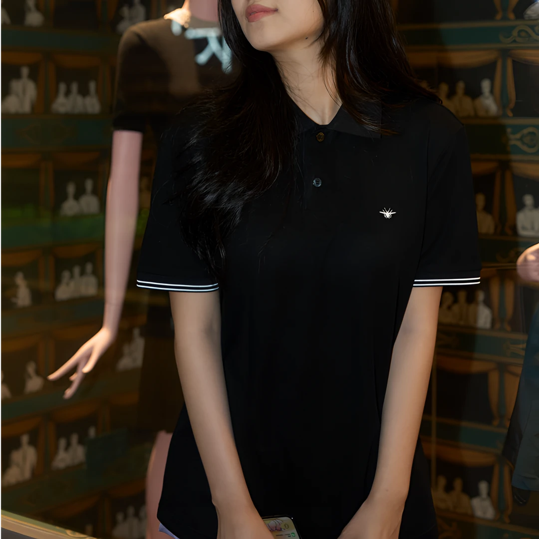 CBBL男女同款夏季商务休闲经典小蜜蜂撞色PoIo杉时尚翻领百搭