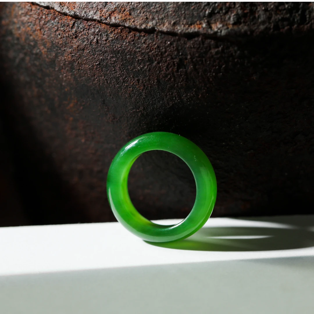 【意婵】《安宁》卓越臻品老料和田碧玉戒指-909448