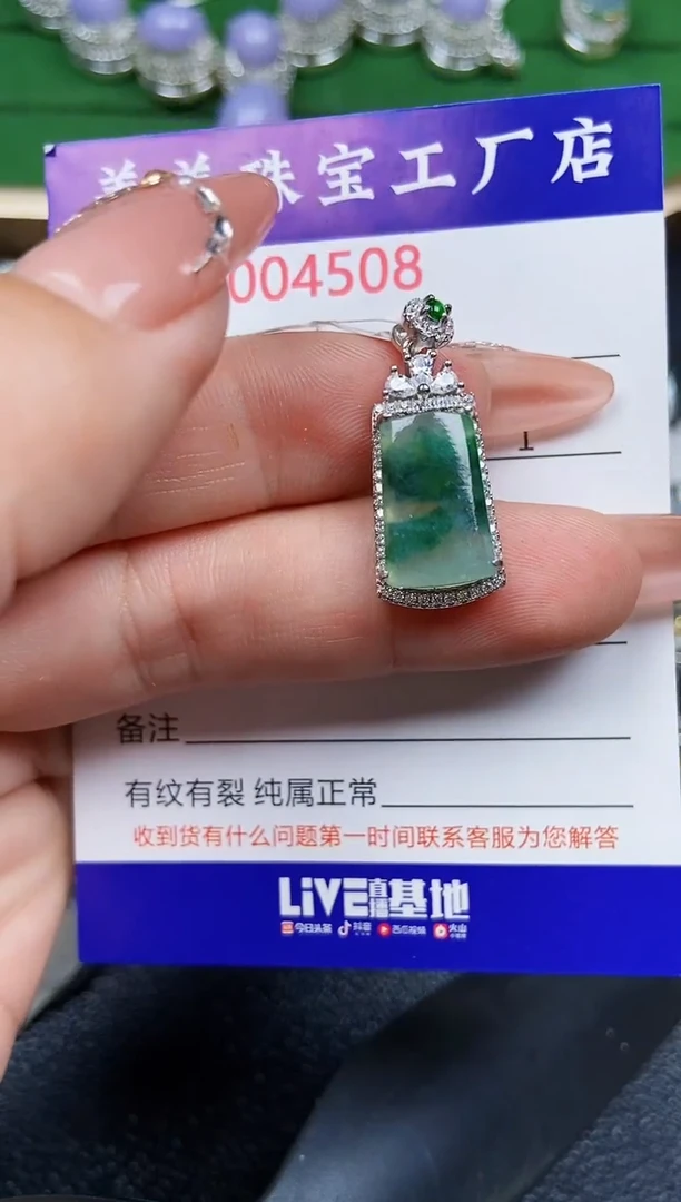 【闪购商品】翡翠颈饰银S925镶嵌4508