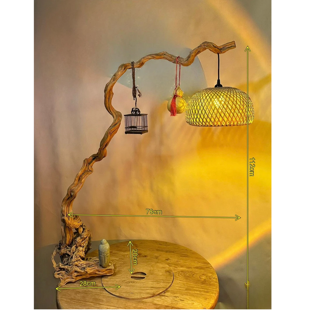 精品天然孤品杜鹃根雕灯架含灯根艺侘寂禅意古朴生态茶室根雕摆件