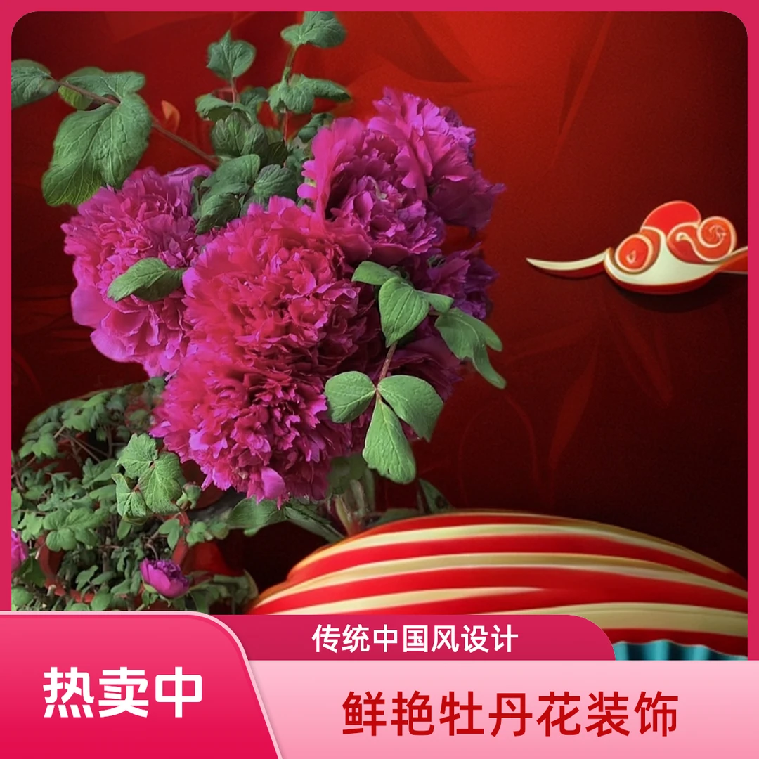 乌龙捧盛牡丹花，年宵花春节开花，国色芳华