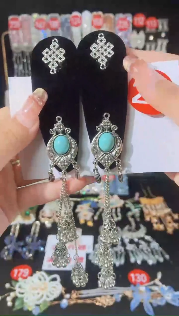 仿水晶铜合金26原创手工发夹倒夹1对