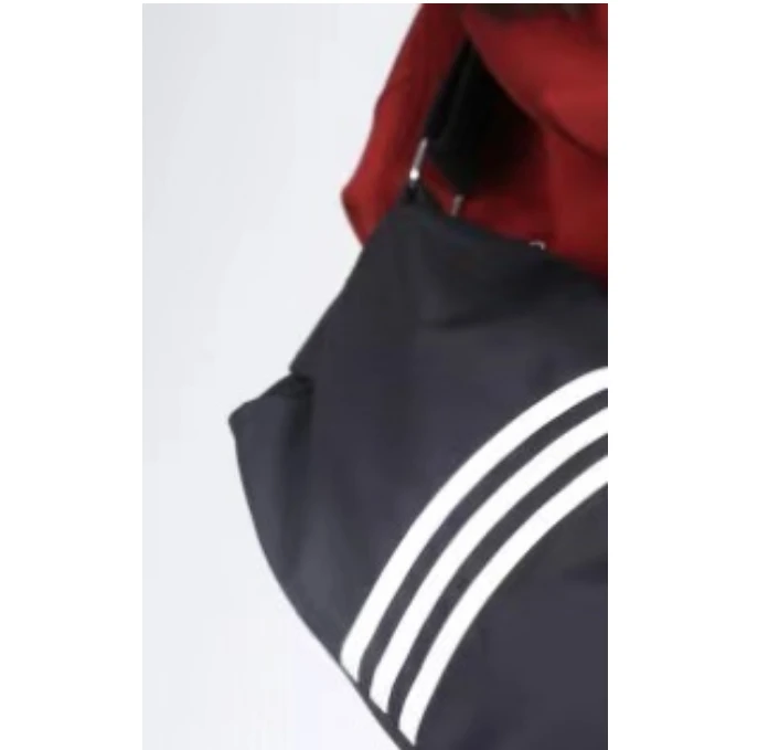 JOJO【运动包包】黑色潮流白条单肩斜跨运动饺子包斜跨包