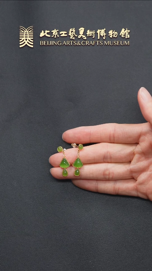 银S925镶嵌和田玉耳饰B0830GMD264小蘑菇耳坠