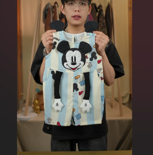 【麦田】2025夏季新款刺绣米奇老鼠款可爱男女宝连体裤