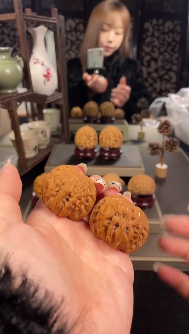 【闪购商品】文玩核桃把件磨盘40尺-11