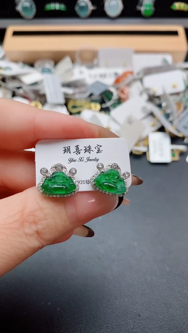 银S925镶嵌戒指翡翠1