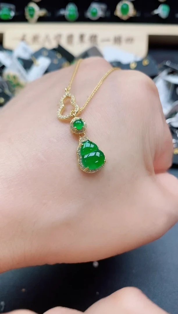 套链银S925镶嵌翡翠1