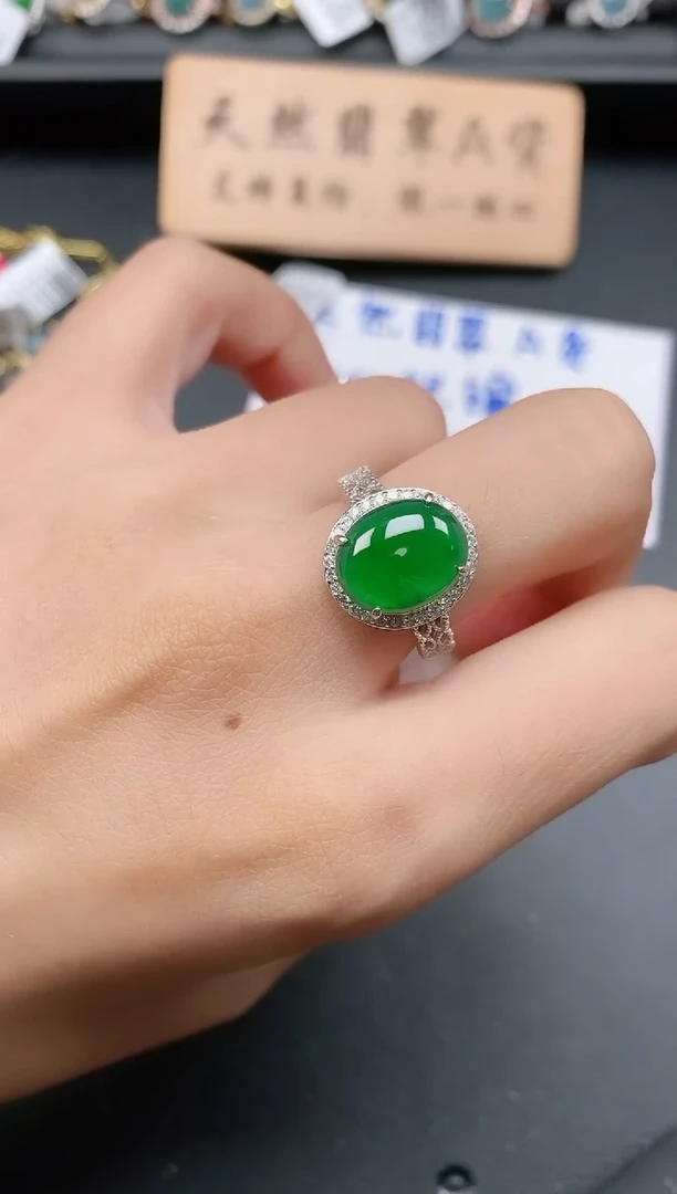 银S925镶嵌戒指翡翠11111