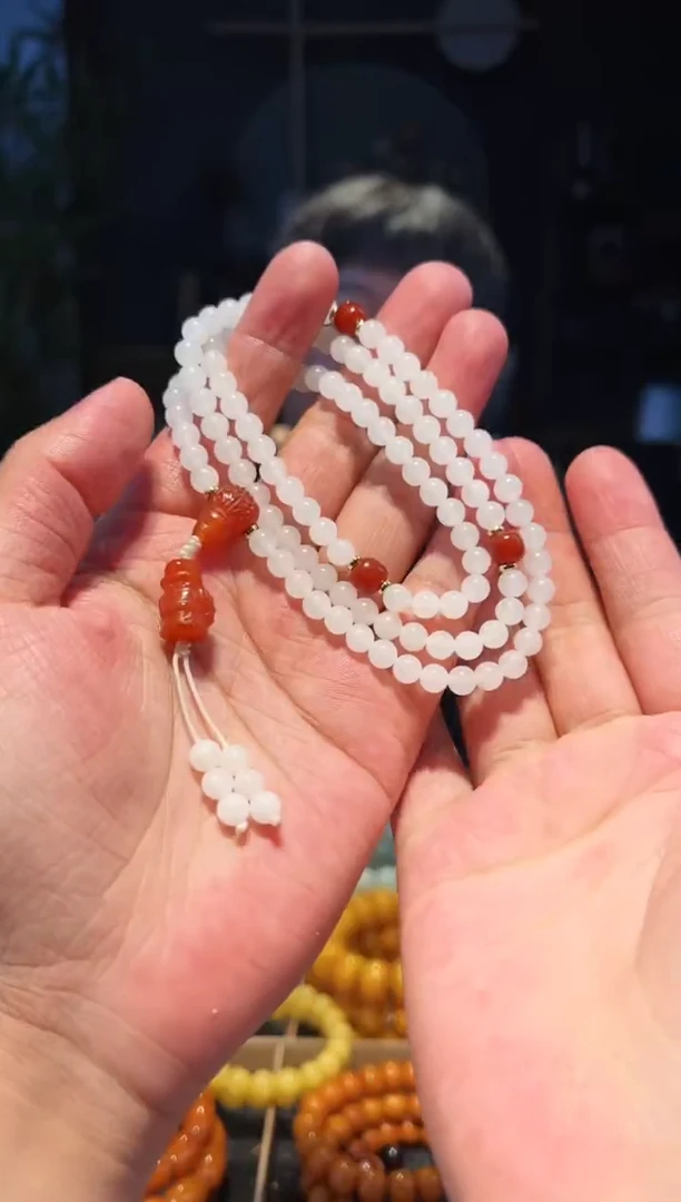 手串未镶嵌和田玉6+108多圈-黑