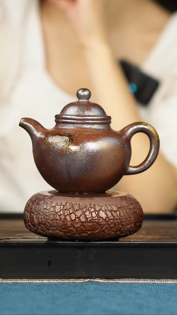 茶壶紫砂柴烧 天青 多球 250cc