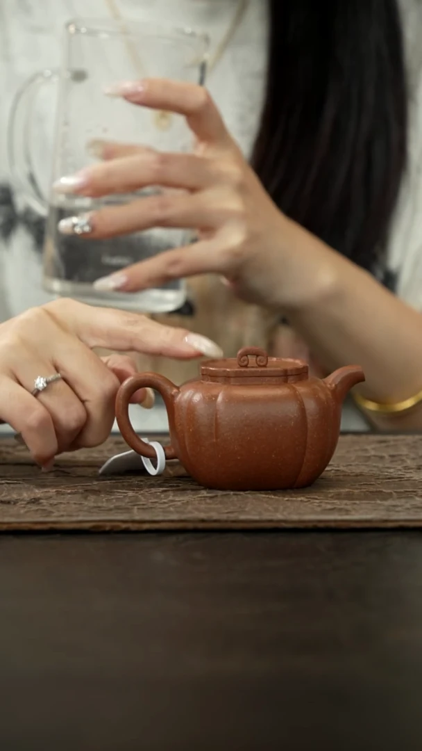 茶壶紫砂桃花泥太极如意150cc