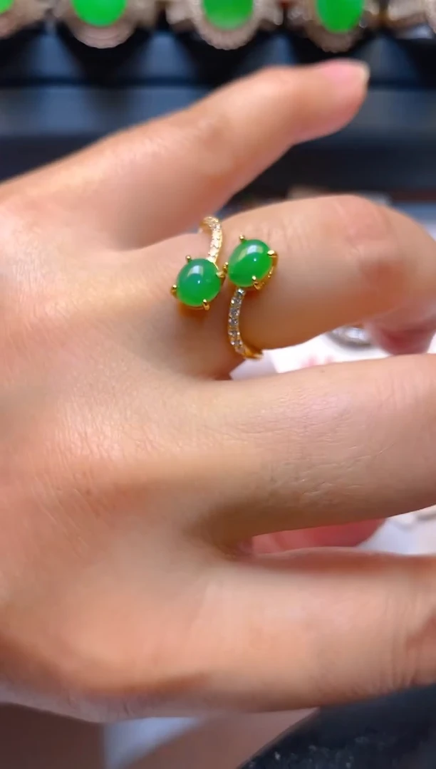 【闪购商品】翡翠耳饰银S925镶嵌天然A货翡翠1