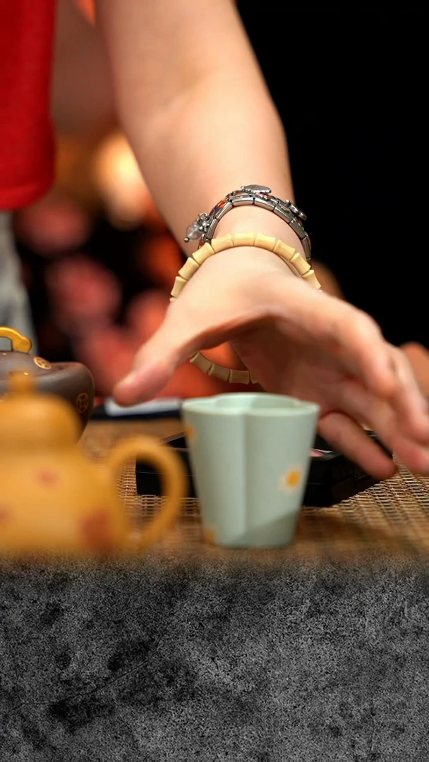 紫砂 宜兴紫砂 IF  莫兰迪绿 三花杯