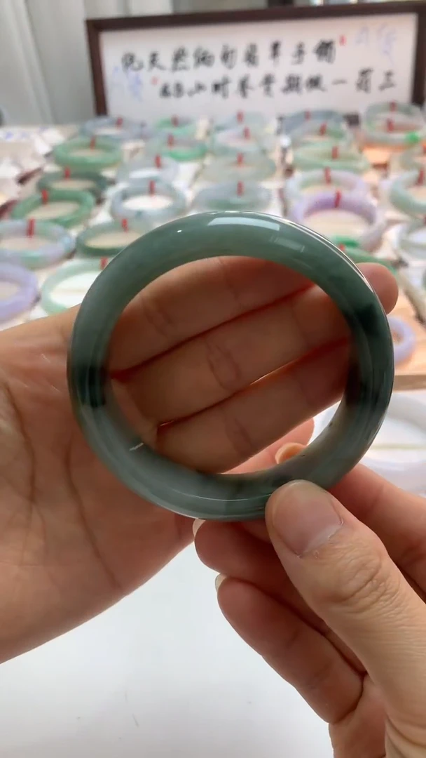 未镶嵌手镯翡翠57油青厚装
