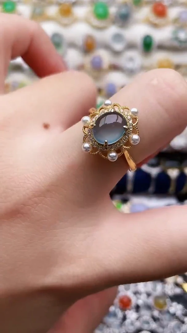 银S925镶嵌戒指翡翠153