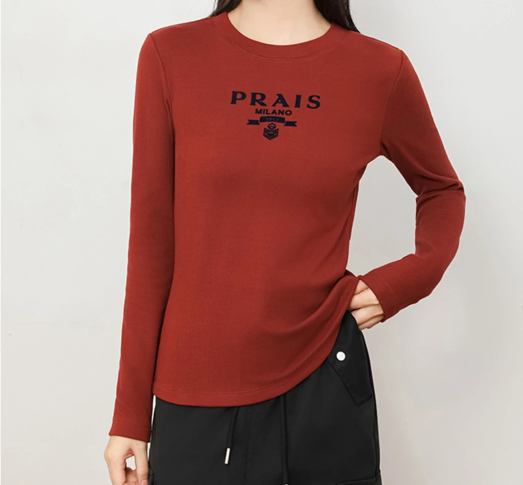 2561/2571圆领植绒情侣款打底衫