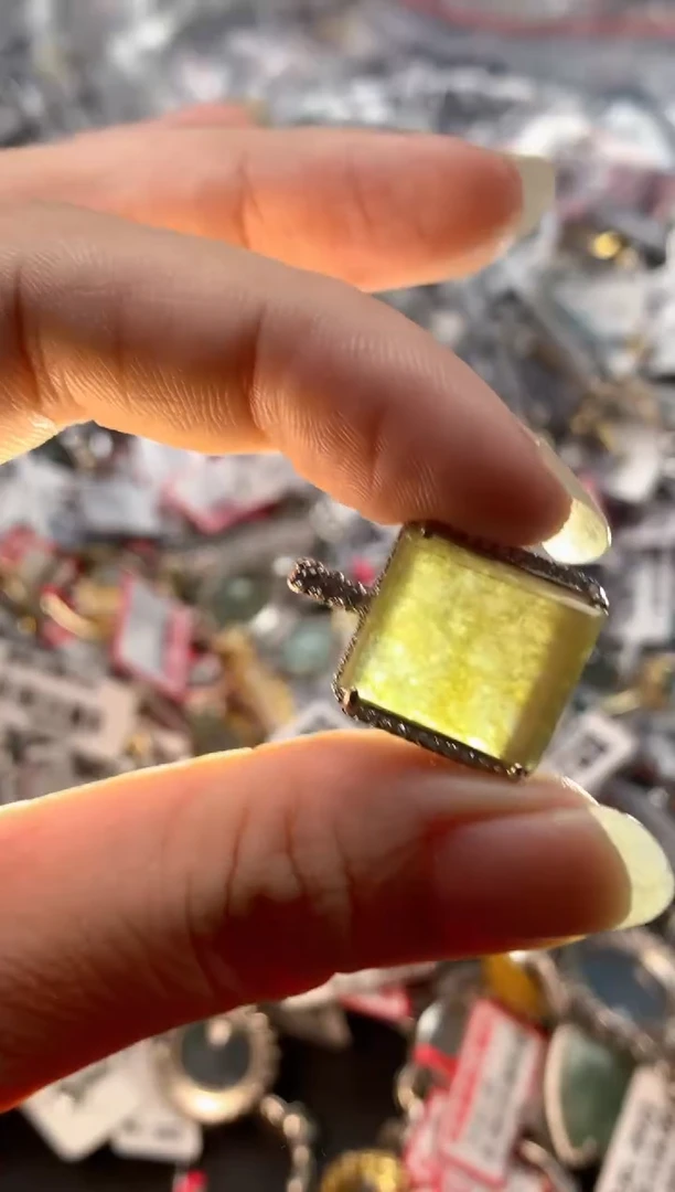 翡翠戒指银S925镶嵌天然A货缅甸翡翠