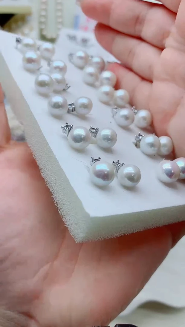 未镶嵌耳饰淡水珍珠多样发其一（非无瑕）