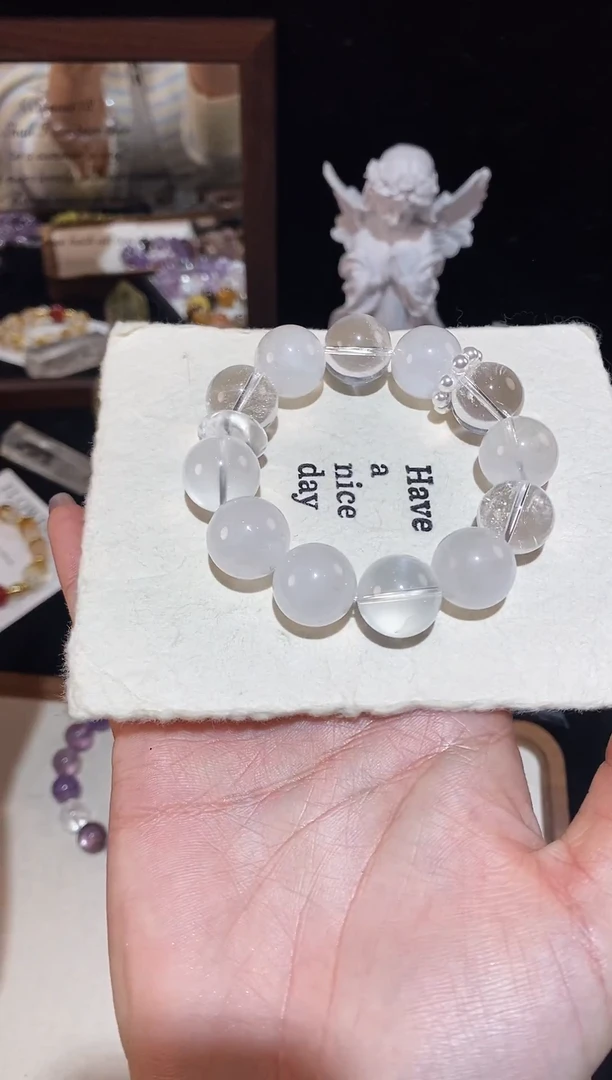 未镶嵌手链水晶雪花幽灵+白水晶手链