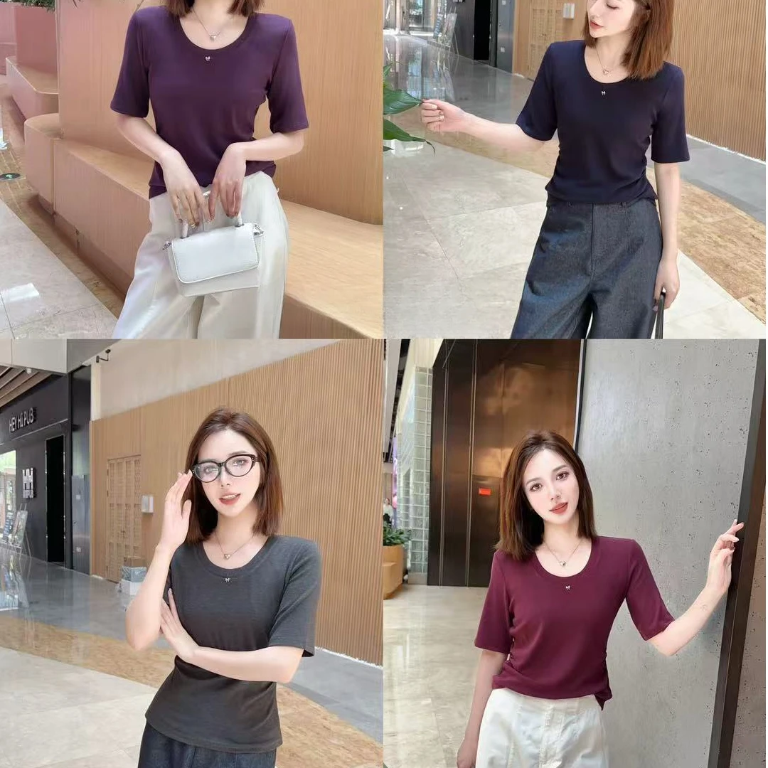 【锦衣服饰】STSZ 3237-2韩系百搭显瘦圆领中袖T