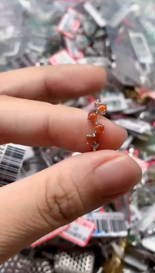 银S925镶嵌戒指翡翠天然A货缅甸翡翠